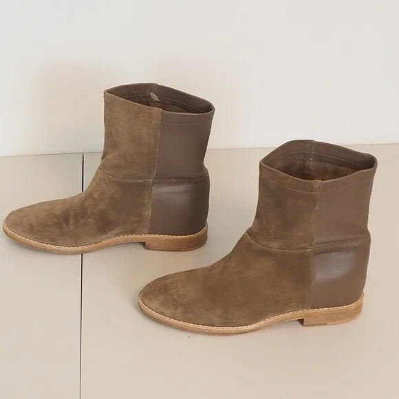 Vince Grayson Suede Leather Concealed Wedge Boots Women's Sz 9 EU 39 in Flint - Picture 5 of 10